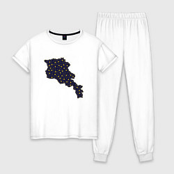 Пижама хлопковая женская Space Armenia, цвет: белый