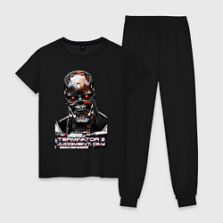Пижама хлопковая женская Terminator T-800, цвет: черный