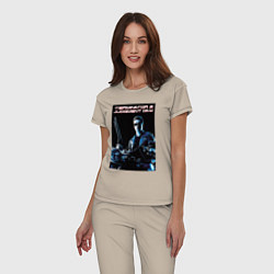 Пижама хлопковая женская Арнольд Шварценеггер, цвет: миндальный — фото 2