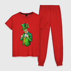 Пижама хлопковая женская Дедушка Патрик, цвет: красный