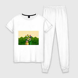 Пижама хлопковая женская Mario Coins, цвет: белый