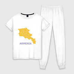 Пижама хлопковая женская Golden Armenia, цвет: белый