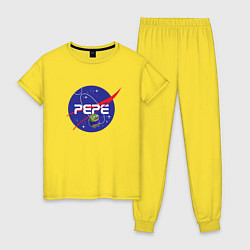 Пижама хлопковая женская Pepe Pepe space Nasa, цвет: желтый