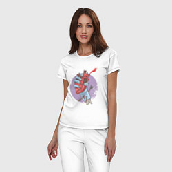 Пижама хлопковая женская Zombie Heart, цвет: белый — фото 2