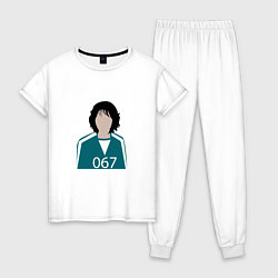Пижама хлопковая женская Player 067, цвет: белый