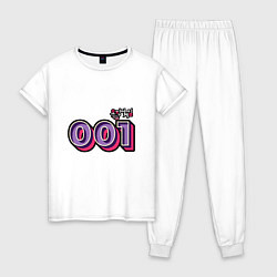 Пижама хлопковая женская Игрок - 001, цвет: белый
