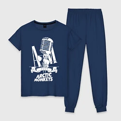 Пижама хлопковая женская Arctic Monkeys, рок, цвет: тёмно-синий