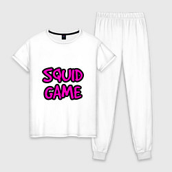 Пижама хлопковая женская Squid Game Pinker, цвет: белый