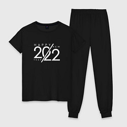 Пижама хлопковая женская Happy NY 2022, цвет: черный