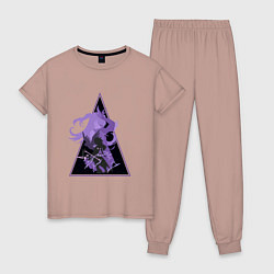 Пижама хлопковая женская Genshin Impact FishlФишль, цвет: пыльно-розовый