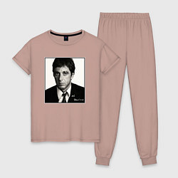 Пижама хлопковая женская Аль Пачино Al Pacino, цвет: пыльно-розовый