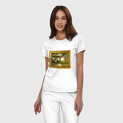 Пижама хлопковая женская Michelangelo & Covid 1, цвет: белый — фото 2