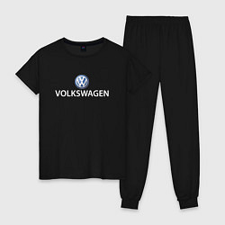 Пижама хлопковая женская VOLKSWAGEN LOGO, цвет: черный