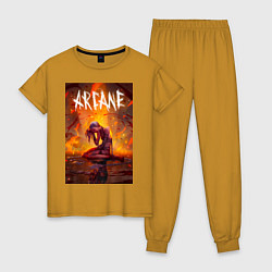 Женская пижама Джинкс объятая пламенем Аркейн Лига легенд