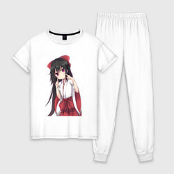 Пижама хлопковая женская Анимэ тян 1, цвет: белый