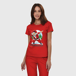 Пижама хлопковая женская Dab Santa, цвет: красный — фото 2