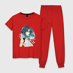 Пижама хлопковая женская Пришествие Сяо, цвет: красный