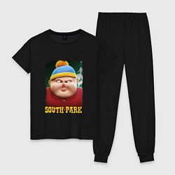 Пижама хлопковая женская Eric Cartman 3D South Park, цвет: черный