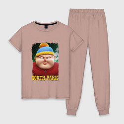 Пижама хлопковая женская Eric Cartman 3D South Park, цвет: пыльно-розовый