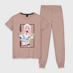 Пижама хлопковая женская Мицури Канродзи Клинок, рассекающий демонов, цвет: пыльно-розовый