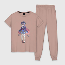 Пижама хлопковая женская Мгновение ветра, цвет: пыльно-розовый