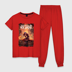 Пижама хлопковая женская JINX ARCANE LOL, цвет: красный