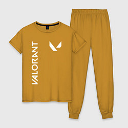 Пижама хлопковая женская Valorant - Logo, цвет: горчичный