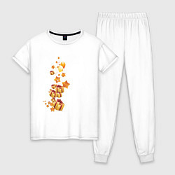 Пижама хлопковая женская Долгожданные подарки, цвет: белый