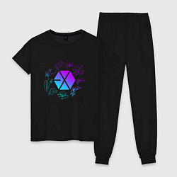 Женская пижама EXO BAND NEON LOGO АВТОГРАФЫ