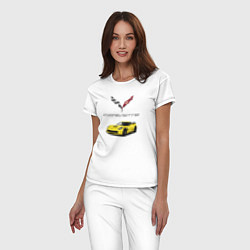 Пижама хлопковая женская Chevrolet Corvette motorsport, цвет: белый — фото 2