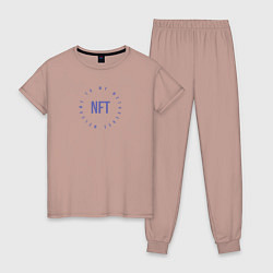 Пижама хлопковая женская NFT metaverse, цвет: пыльно-розовый