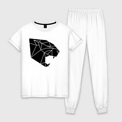 Пижама хлопковая женская Triangle pantera, цвет: белый