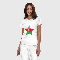 Пижама хлопковая женская Azerbaijan Star, цвет: белый — фото 2