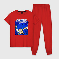 Пижама хлопковая женская Sonic Adventure Sonic, цвет: красный