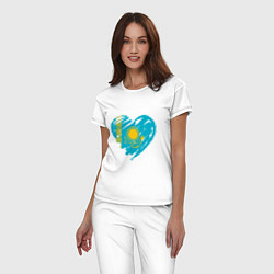 Пижама хлопковая женская Kazakhstan Heart, цвет: белый — фото 2