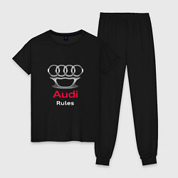 Пижама хлопковая женская Audi rules, цвет: черный