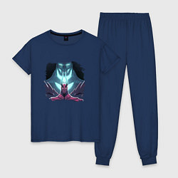 Пижама хлопковая женская Террорблэйд арт, цвет: тёмно-синий