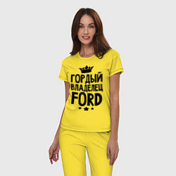 Пижама хлопковая женская Гордый владелец Ford, цвет: желтый — фото 2