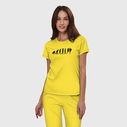 Пижама хлопковая женская Эволюция Муай Тай, цвет: желтый — фото 2