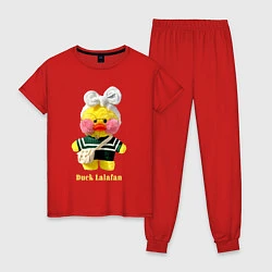 Пижама хлопковая женская Lalafanfan - утка Лалафан, цвет: красный