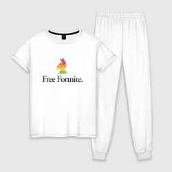 Пижама хлопковая женская Свободу играм, цвет: белый