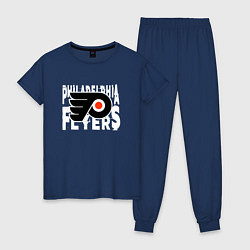 Пижама хлопковая женская Филадельфия Флайерз , Philadelphia Flyers, цвет: тёмно-синий