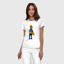 Пижама хлопковая женская Добрый робот Арт, цвет: белый — фото 2