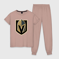 Пижама хлопковая женская Vegas Golden Knights , Вегас Голден Найтс, цвет: пыльно-розовый