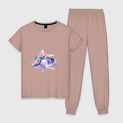 Пижама хлопковая женская Приглашение Кокоми поплавать, цвет: пыльно-розовый