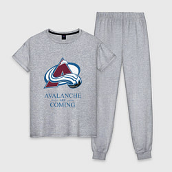 Пижама хлопковая женская Colorado Avalanche are coming , Колорадо Эвеланш, цвет: меланж