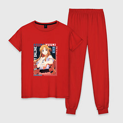 Пижама хлопковая женская Мастера меча онлайн, Юки Асуна Yuki Asuna, цвет: красный