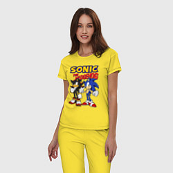 Пижама хлопковая женская ЕЖ СОНИК SONIC THE HEDGEHOG, цвет: желтый — фото 2