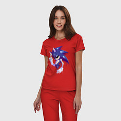 Пижама хлопковая женская Sonic Exe Sketch, цвет: красный — фото 2