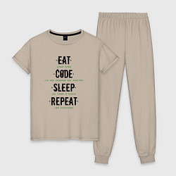 Женская пижама EAT CODE SLEEP REPEAT